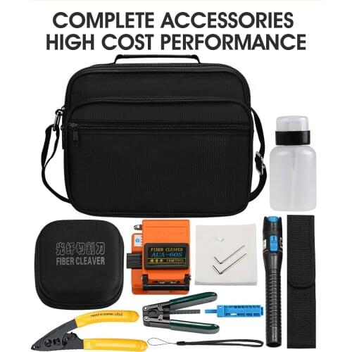 13 Pcs/Set FTTH Fiber Optic Tool Kit with AUA-60S Cleaver and Plastic 5mW Visual Fault Locator Wire Stripper Tool