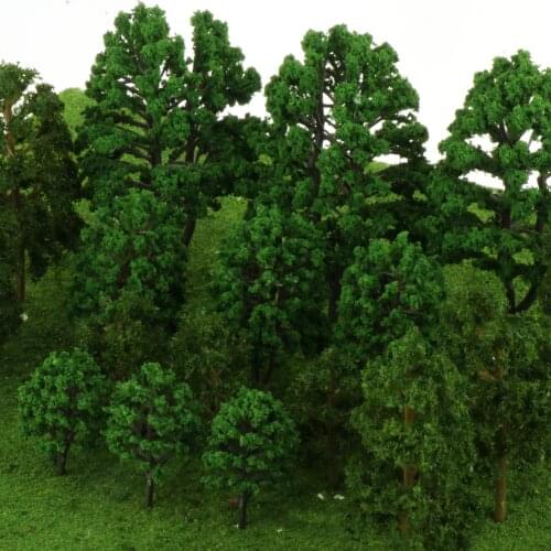 18Pieces Mixed Model Tree, Assorted Scale Building Park Garden Miniature Landscape Wargame Scenery Supplies