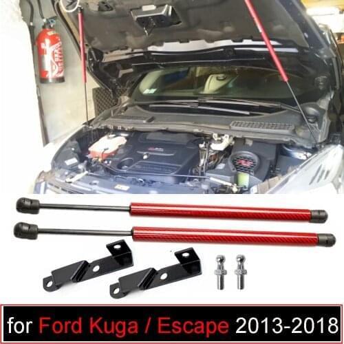 2PCS for Ford Kuga / Escape 2013-2019 Front Hood Bonnet Carbon Fiber Gas Struts Shock Damper Lift Supports Car-Styling Absorber