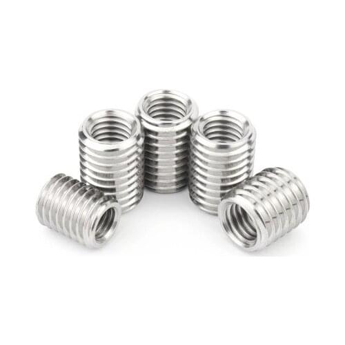 2pcs M14 stainless steel internal and external tooth nut thread conversion sleeve screw thread sheath 15mm-20mm length