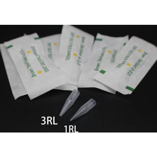 50Pcs Steriled 1RL/3R Permanent Makeup Tips Eyebrow Lip Tattoo Nozzle Needle Caps For Sunshine Giant Sun Tattoo Machine Pen gun