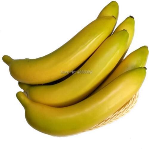 Gresorth 6pcs Artificial Banana Fake Fruit Decoration Lifelike Simulation Food Toys Home Party Christmas Display