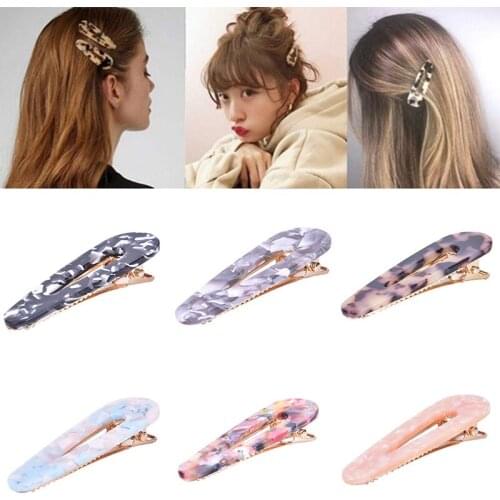 6Pcs/Set Vintage Women Acetic Acid Hair Clips Hairpins Leopard Print Barrettes Girls Hairgrips Hair Accessories