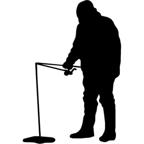 7.5*11CM Fashion Ice Fishing Custom Car Stickers Covering The Surface Of The Vinyl Car Decals Black/Silver C7-0421