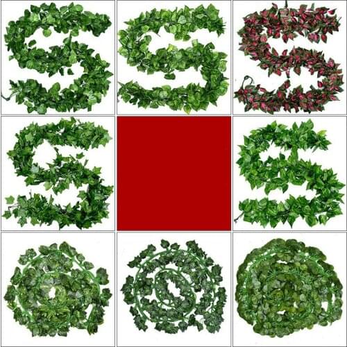 Craft home wall decoration accessories creeper decorative rattan flower vine pipe winding plant ceiling plastic grape green leaf