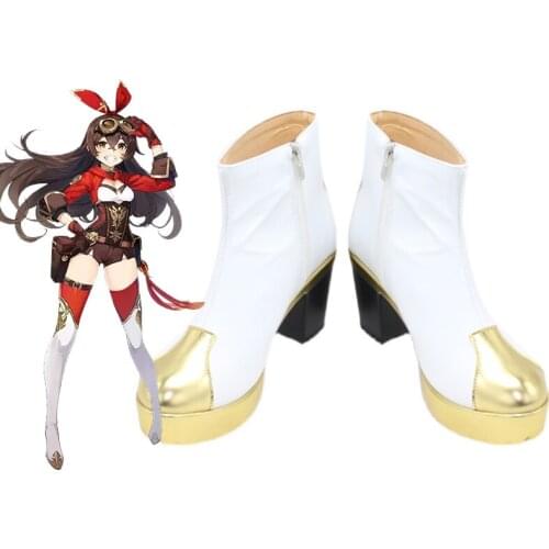 Anime Genshin Impact Amber Cosplay Shoes Boots Amber Cosplay wig dark brown hair Halloween Carnival Accessories