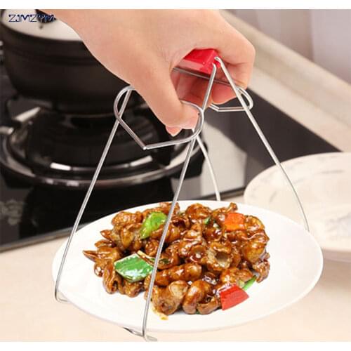 1pc Useful Stainless Steel Bowl Dish Clip Pot Plate Holder Kitchen Helper Carrier Hot Protection Cooking Tool