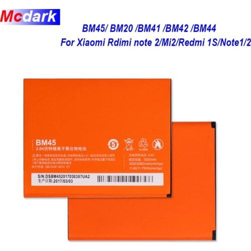 BM45 BM20 BM41 BM42 BM44 Battery For Xiaomi Redmi Note 2/Redmi Note Note 1/Redmi 1S/Redmi 2/Mi2S Mi 2 Batterie Batterij AKKU PIL