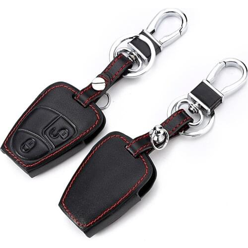 2 Button Leather car key case key cover For Mercedes benz A CLASS W169 B C E S R C200E 260L GLK300