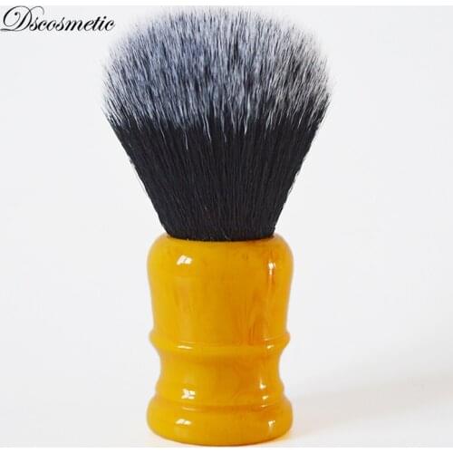 Dscosmetic 26mm amber yellow handle Tuxedo synthetic hair knot shaving brush for man wet shave