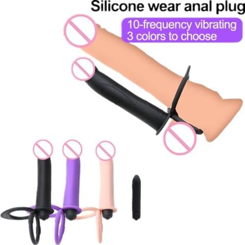 Double Penetration Adult Strap On Dildo Anal Plug Vibrator With Bullet Sex Toys For Woman Couples Lesbian Masturbator Adult Game