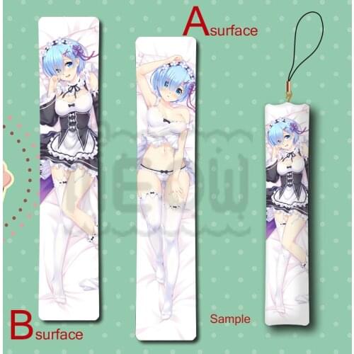 Hot Re:Zero kara Hajimeru Isekai Seikatsu Rem Maid Cute Anime Mini Dakimakura Keychain Pillow Hanging Decoration Phone Strap