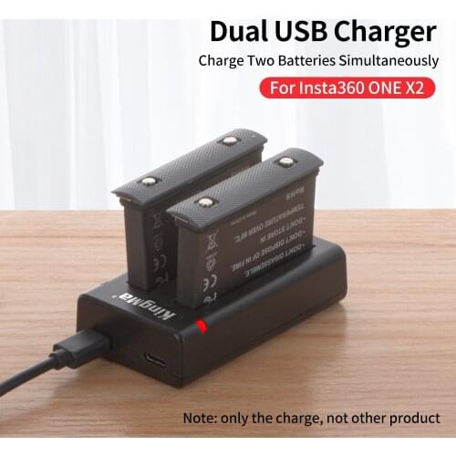 【In stock】KingMa For Insta360 ONE X2 USB Dual Charger Battery Charging For Insta 360 One X2 Battery Action Camera Accessory