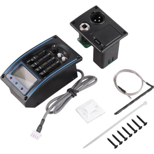 LC-5 5 Bands Acoustic Guitar Pickup EQ Preamp LCD Tuner Piezo Pickup Equalizer System with Micro Phone
