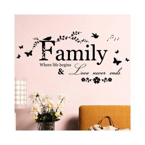 Love Family Quotes Wall Stickers Animal Decorations Diy Home Decals Vinyl Art Room Mural Posters Adesivos De Paredes