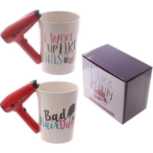 Environment cute makeup tool cup creative boots high heels hair dryer Scepter handle Mug water cup