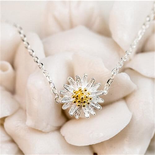 TJP Trendy 925 Silver Women Bracelets Jewelry Cute Daisy Girl Lady Bracelets Bangles Fresh Birthday Christmas Female Lovers Gift