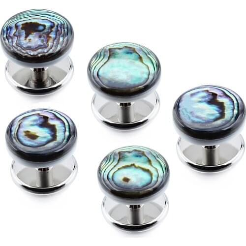 HAWSON Mens Tuxedo Shirt Button Studs 5 pcs Set Stone Cufflinks Studs for Groomsmen Wedding Dress Jewelry Accessories