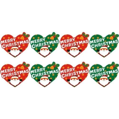 80PCS heart shape merry Christmas Santa Cartoon Sticker Kids New Year Gift Packing Sticker Party Adhesive Lable