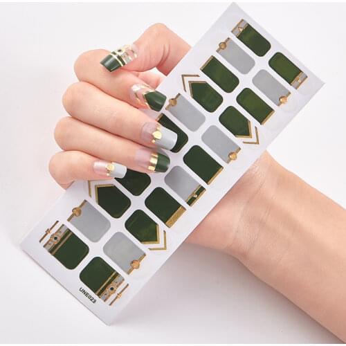 22 Tips/Sheet Solid Color And Striped Manicure Nail Sticker Set Decals Plain Stickers Foil Nail Art Stickers 2020 Nail Tape