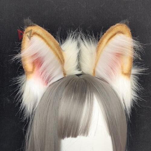 New Original Hand-made Work Cat Leptailurus Serval Ears Hairhoop Headwear Headband Beast Cosplay Accessories Custom Made