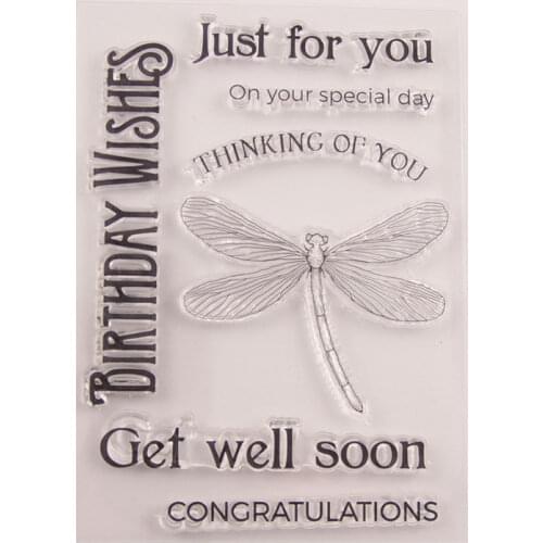 Silicone RUBBER Clear Stamps CUTTING DIES For Scrapbooking dragonfly LETTERS DIY PAPER Album Cards MAKING EMBOSSING FOLDER MOLD