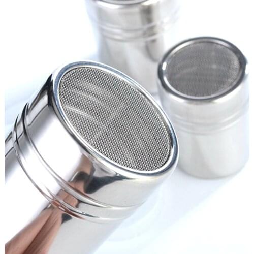 1PC Stainless Steel Fancy Coffee Duster Cake Sieve Powder Sugar Cinnamon Shaker Sieve Spice Pot Salt Pepper Jar Kitchen Tool