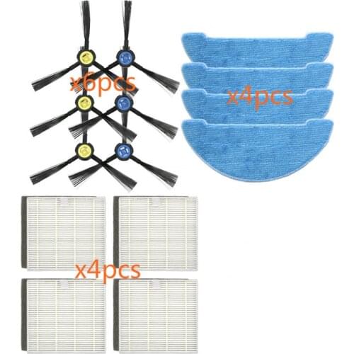 Vacuum cleaner HEPA Filter Side Brush Mop cloth for ILIFE X750 V8S V80 V8c V85 V8e V8 Plus Robotic Vacuum Cleaner Parts