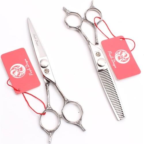 Y9228 6” Hair Scissors Professional High Quality for Barber Shop Hairdressor Hair Cutting Thinning Scissors Carved Handle