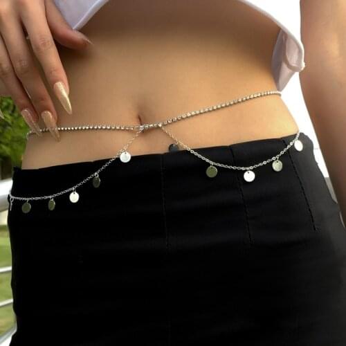 Woman Waist Chain Tassel Pendant Multi Layered Rhinestone Crystal Body Jewelry Accessories Goth Party Rave Women Belly Chains