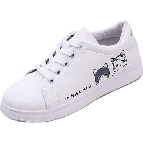 Womens Versatile Low-top Sneakers Fashion Vulcanized Leather shoes Womens Lace-up Flat Non-slip White Designer Casual Shoes