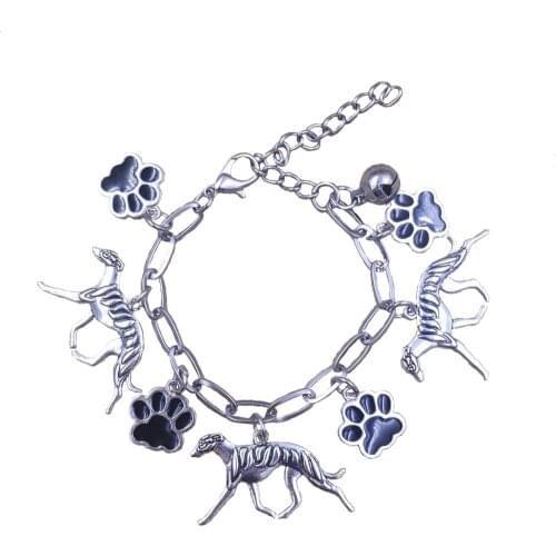 2021 Retro Antique Stainless Steel Charm Chain Bracelets Dog Animal Men Women Gift Cane Corso Whippet Basenji Shiba inu SB009