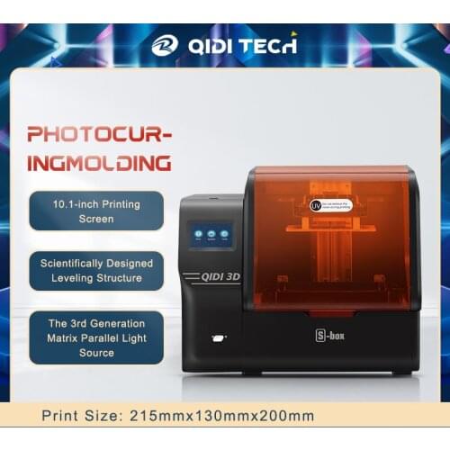 QIDI TECH S-Box Resin 3D Printer UV LCD Printer, 10.1 inch 2K LCD, 4.3 inch Touch Screen, 215x130x200mm/8.46"x5.11"x7.87"