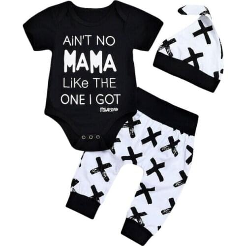 Free shipping Newborn Kid Baby Boy 3pcs Clothes Jumpsuit Romper Bodysuit Pants Hat Outfits Set