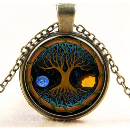 Fashion interstellar tree of life Pendant Necklace Photo Glass Cabochon jewelry Wholesale 2017