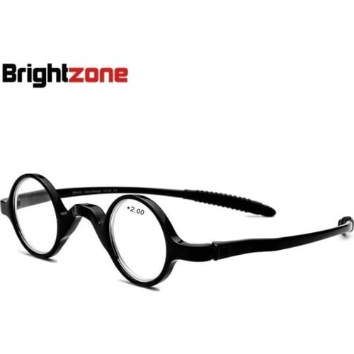 Brightzone Fashion TR90 Full Frame Presbyopic Round Far Glasses For Diopter High Clear Reading Male Women Magnifier Folding