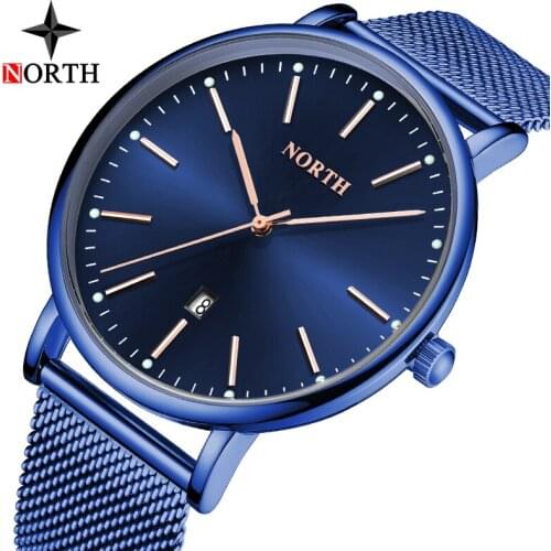 NORTH Luxury Brand New Watch Men Fashion Quartz Watches Simple Stainless Steel Casual Men Waterproof Watches Relogio Masculino