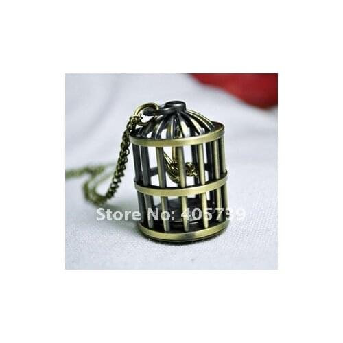 Birdcage watch Heat weater Chain quartz Watch Antique Chain Jewelry Pocket Watch
