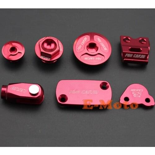 CNC Billet Rear Brake Clevis Brake Reservoir Cover Brake Hose Clamp Engine Plugs For CRF250R 250X 450R 450X Motorcross NEW