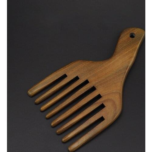 Wooden Wide Tooth Hair Scalp Massage Hair Beard Pick Comb Travel Pocket Size