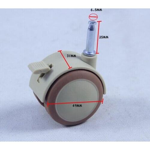 Brand Baby crib rubber wheel mute pin universal wheel crib accessories plug-in polyurethane wheels with brake rod Crib silence