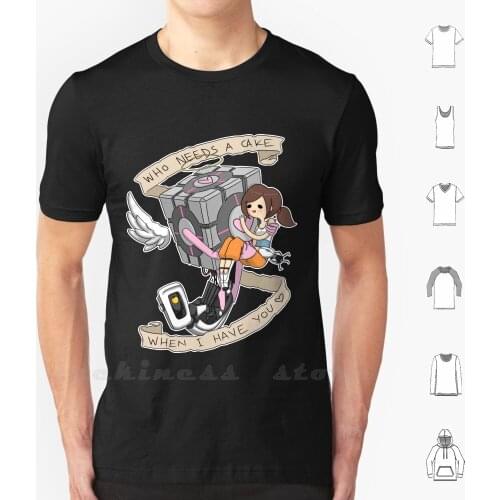 Little Guardian Angel T Shirt 6xl Cotton Cool Tee Portal Companion Cube Chelle Game Glados Half Life Valve