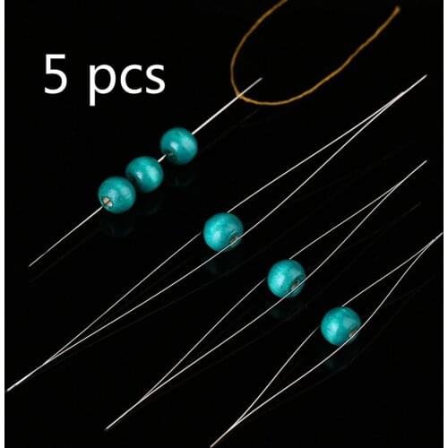 5 Pcs Wearing Beaded Needles Jewelry Making DIY Accessories Bend Lines Handmade Bracelets Necklaces Sewing Threaded Pearls