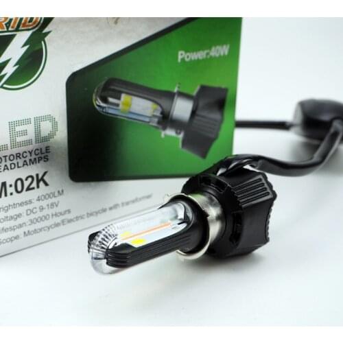 K-Comfort U-shaped Red DRL Foglight Design M02K DC 40W 4000LM Hi/Lo Beam Motorcycle Motorbike LED Headlight Fit H4 P15D H6 HS1