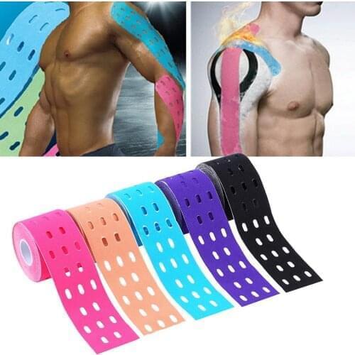 1Pcs 500cm x 5 cm Kinesiology Tape Muscles Sports Care Elastic Physio Roll Punch Therapeutic Tape Adhesive