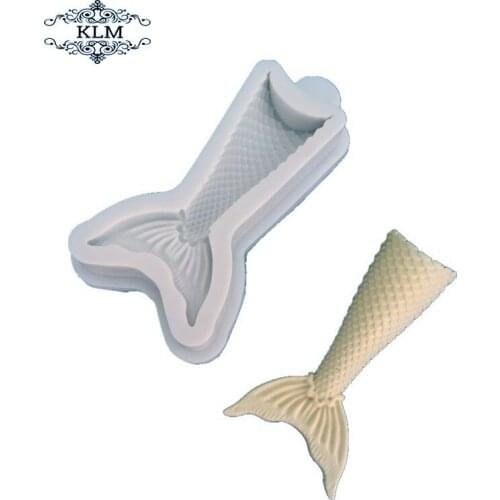 KLM mermaid tail cake mold silicone mold cake decoration baking tools handmade soap mold harpoon tail craft mold