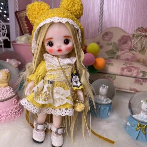 16cm Blyth Doll Joint Body Fashion BJD Toys Gift with Dress Shoes Wig Make Up