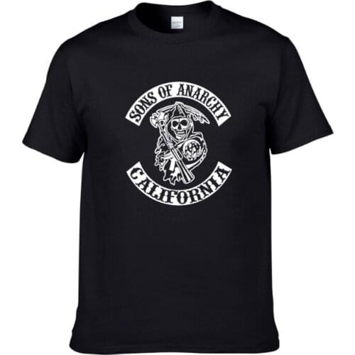 Creative design SONS OFANARCHY logo t shirt solid color cotton T Shirt Mens New Arrival Style Short Sleeve Men t-shirt