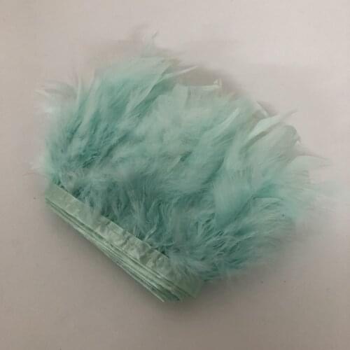 4-10 Meter Width 10-15 CM Fancy Soft Fluffy Dyed Mint Green Turkey Marabou Feathers Ribbon Lace Trim Party Garment Decoration