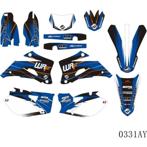 Full Graphics Decals Stickers Motorcycle Background Custom For YAMAHA WR250F WRF 250 2007-2013 WR450F WRF 450 2007-2011